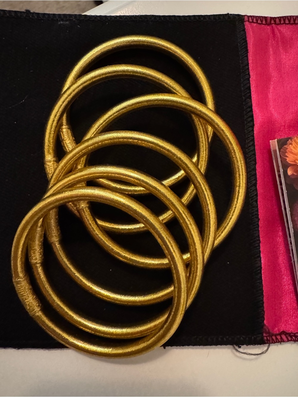BUDHAGIRL Gold All Weather Bangles-Serenity Prayer Medium - Picture 3 of 4